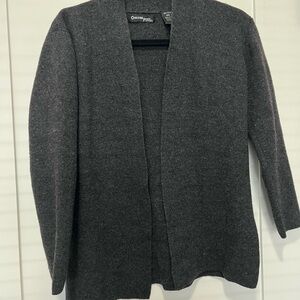 Merino Wool Cardigan in Dark Gray